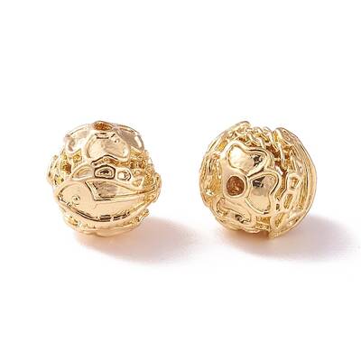 Brass Hollow Round Beads