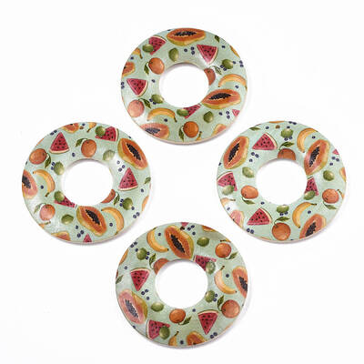Fruit Seris Printed Wood Pendants