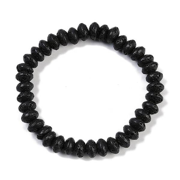 Natural Lava Rock Beaded Stretch Bracelets for Men Women