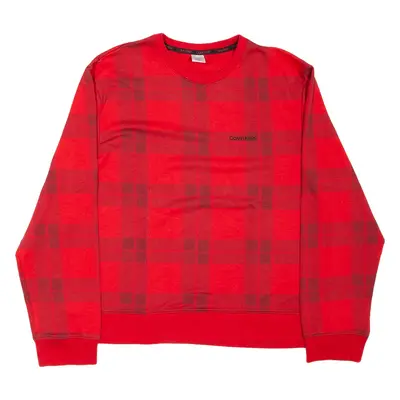 CALVIN KLEIN Sleepwear Mens Patterned Jumper Red Check L