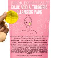PHOR ESSENTIALS Turmeric Kojic Acid Cleansing Exfoliating Pads Facial Cleansing   Foaming Skincare Organic Gentle Smooth Skin...