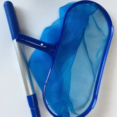 Swimming Pool Cleaning Tool Deep Water Salvage Leaf Net Set With Rod | Color: Blue