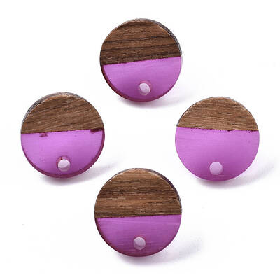 Resin & Walnut Wood Stud Earring Findings