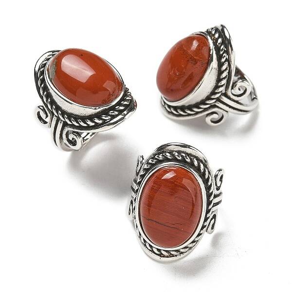 Natural Red Jasper Adjustable Rings