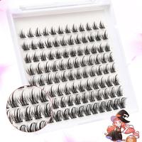DIY Eyelash Extensions Kit, 90pcs Lash Clusters, Wispy False Eyelashes, C D Curl Individual Lash Extensions, 816mm Mega Volum...