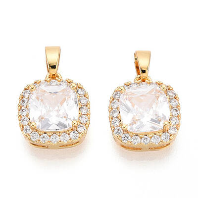 Brass Micro Pave Cubic Zirconia Pendants