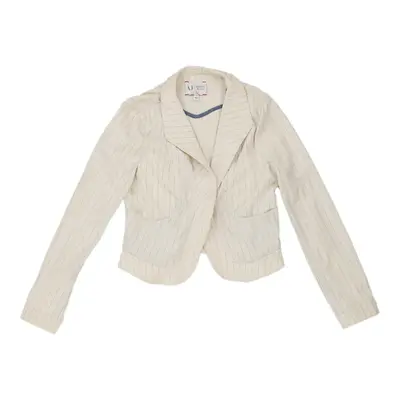 Armani Jeans Striped Jacket - Small White Cotton | Size: small