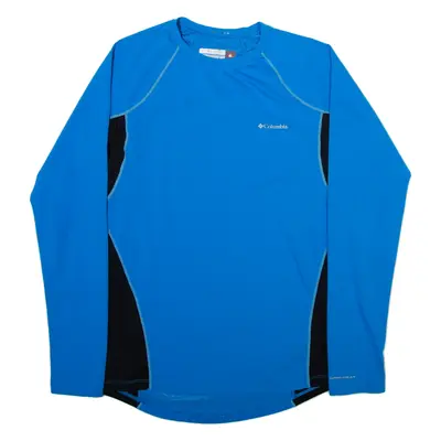 COLUMBIA Mens T-Shirt Blue Long Sleeve L