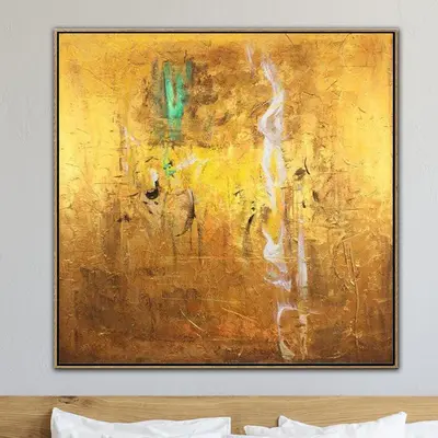 Abstract Art in Gold, Green and White | GOLD RUSH