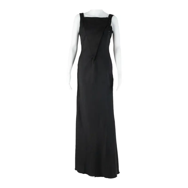 Womens Maxi Dress Black Sleeveless Long S