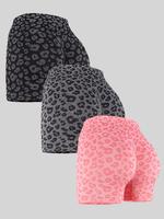 Women's Leopard Print High Waist Sports Short, Summer Clothes Women, Casual Comfy Breathable Seamless Biker Shorts for Yoga G...