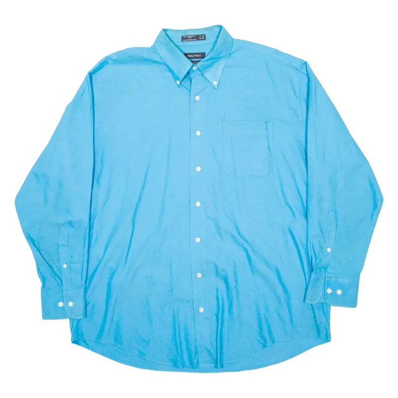 NAUTICA Oxford Mens Plain Shirt Blue Long Sleeve 2XL