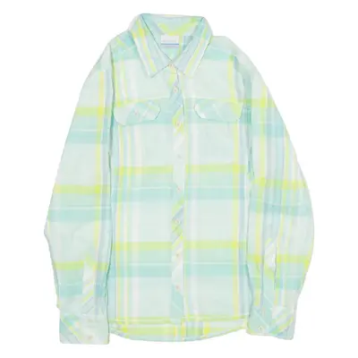 COLUMBIA Womens Shirt Green Check Long Sleeve M