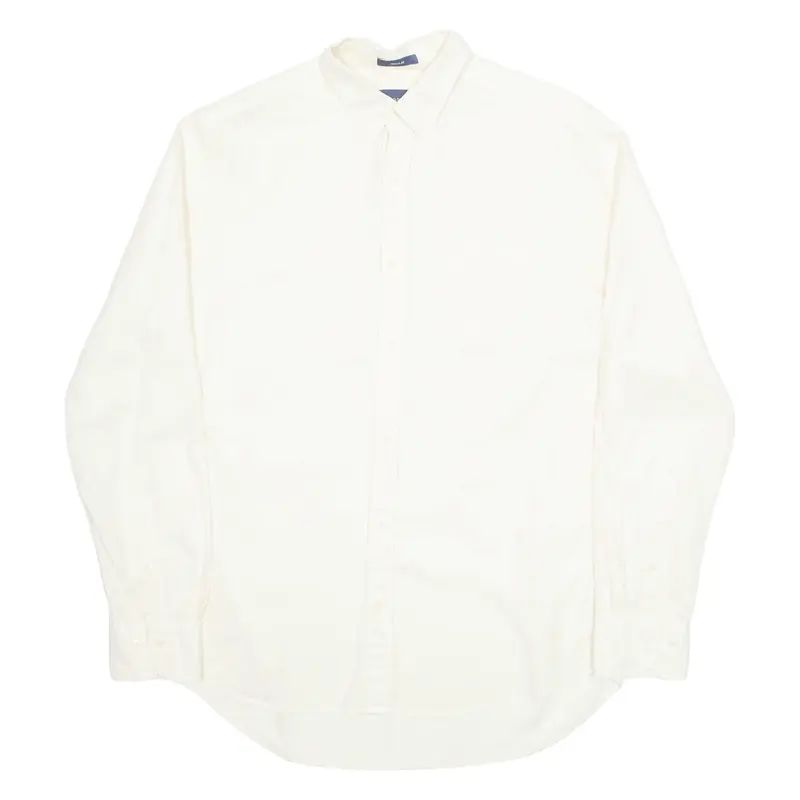 GANT Mens Plain Shirt Cream Long Sleeve M