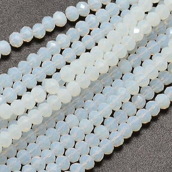 Faceted Rondelle Opalite Beads Strands