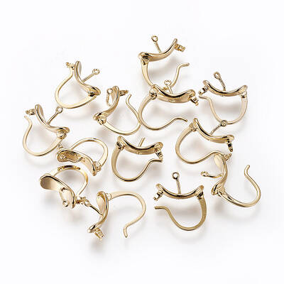 Brass Hoop Earring Findings with Latch Back Closure
