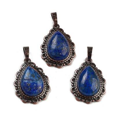 Dyed Natural Lapis Lazuli Teardrop Pendants