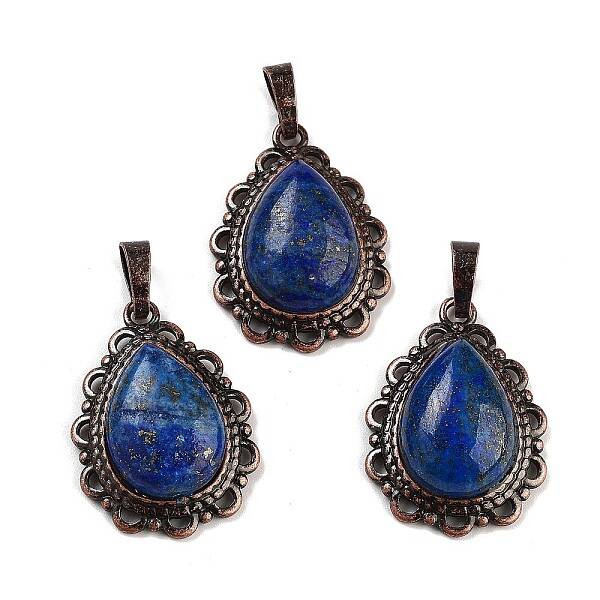 Dyed Natural Lapis Lazuli Teardrop Pendants