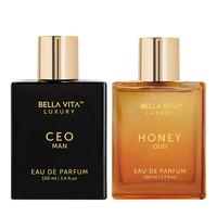 Bella Vita Luxury's Sharp & Sexy | 2x100ml Perfumes | CEO Man & Honey Oud | Perfume for Men & Women | Long Lasting Fragrance ...