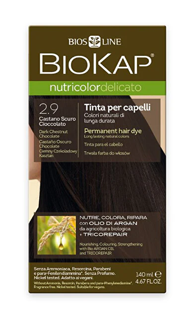 Biokap Nutricolor Delicato - Hair Color - 2.90 Chestnut Chocolate Dark 140 Ml
