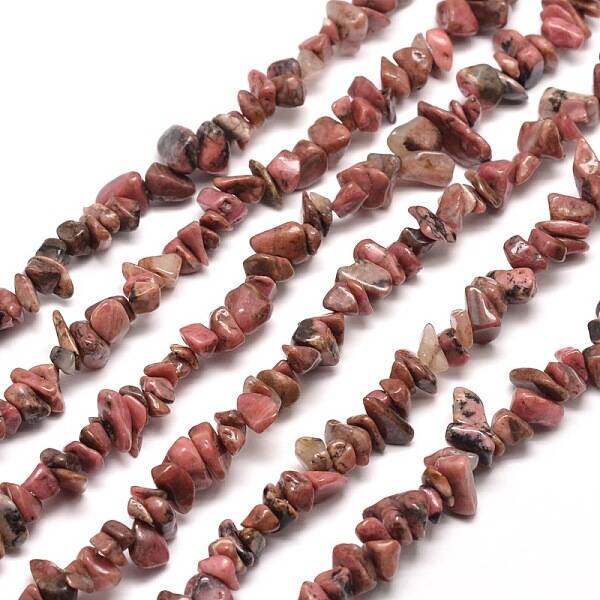 Natural Rhodonite Chip Bead Strands