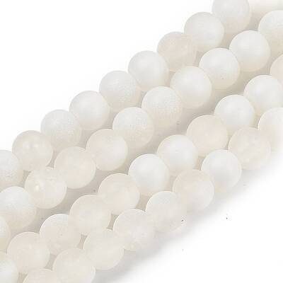 Frosted Crackle Glass Beads Strands
