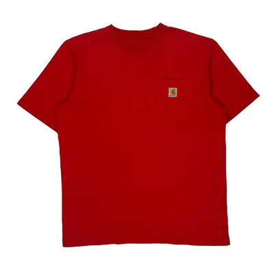 Tall Carhartt T-Shirt - Large Red Cotton Blend