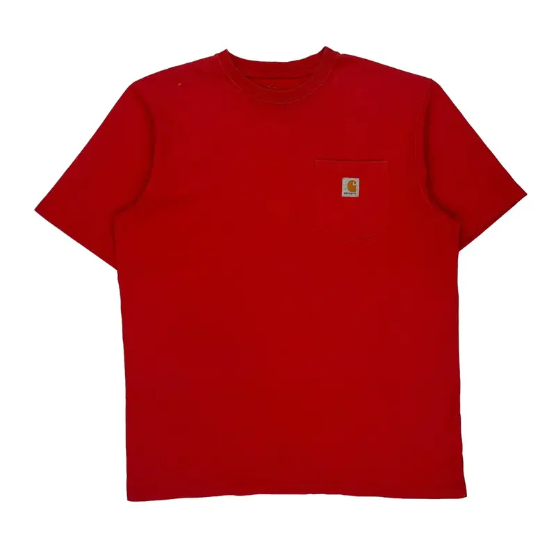 Tall Carhartt T-Shirt - Large Red Cotton Blend