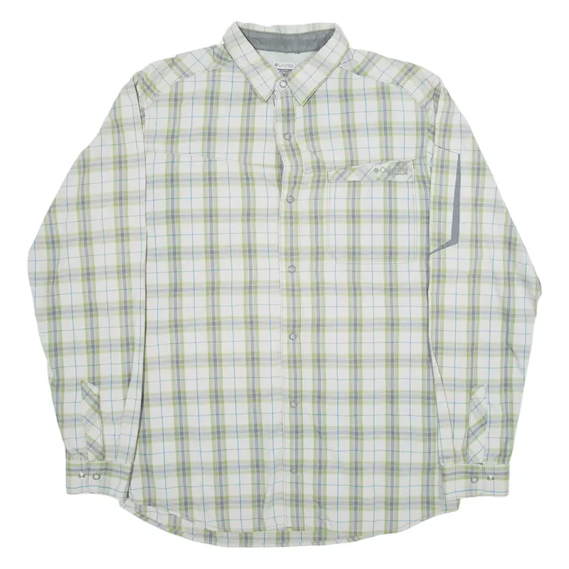 COLUMBIA Womens Shirt Grey Check Long Sleeve L