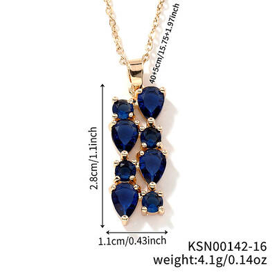 Brass Cubic Zirconia Long Tassel Pendant Necklaces for Fashionable Statement Style