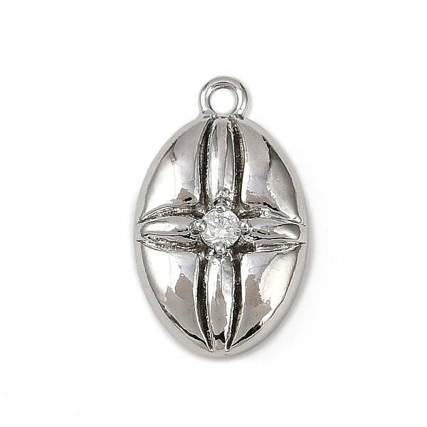 Brass Pave Clear Cubic Zirconia Pendants