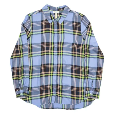 STREET ONE Womens Shirt Blue Plaid Long Sleeve UK 12