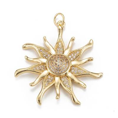 Brass Micro Pave Clear Cubic Zirconia Pendants