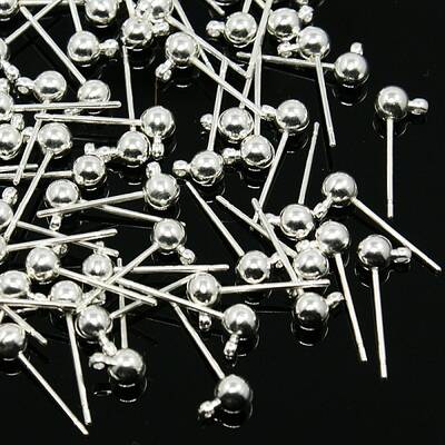 Brass Ball Post Ear Studs