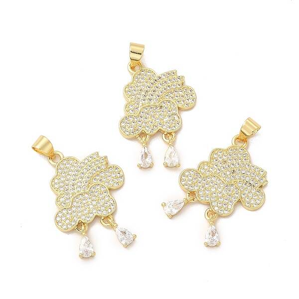 Rack Plating Brass Micro Pave Cubic Zirconia Pendants