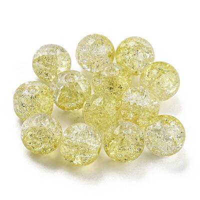 Transparent Spray Painting Crackle Glass Beads