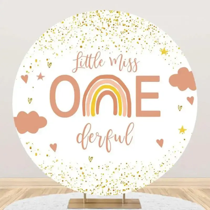 Cute Miss Onederful Boho Round 1st Birthday Backdrop - Aperturee