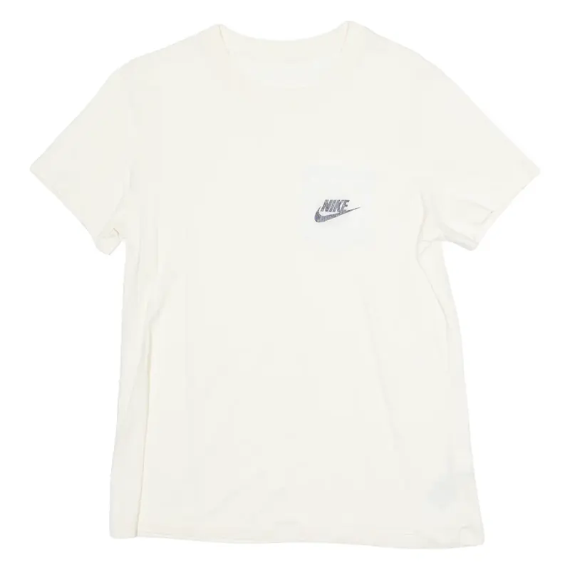 NIKE Womens T-Shirt Cream Crew Neck M