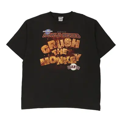 2002 World Series San Francisco Giants Crush The Monkey Lee Sport MLB T-Shirt - 2XL Black Cotton