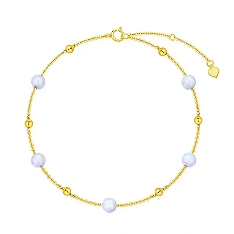 14K Gold Opal Bead Metal Beads Bracelet