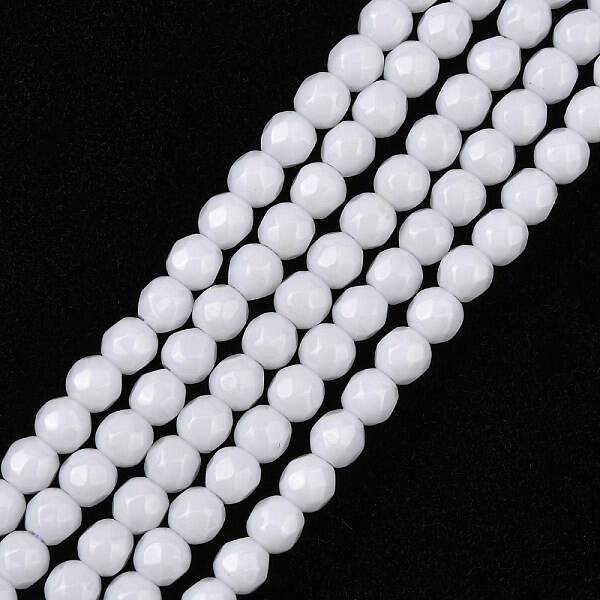 Synthetic White Agate Beads Strands