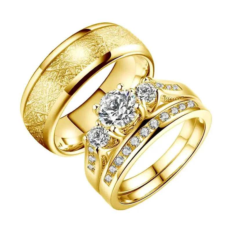 10K Gold Moissanite Couple Rings