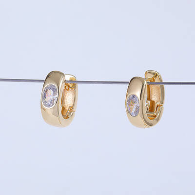 Elegant Oval Brass Hoop Earrings