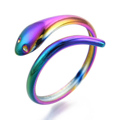 304 Stainless Steel Snake Cuff Ring