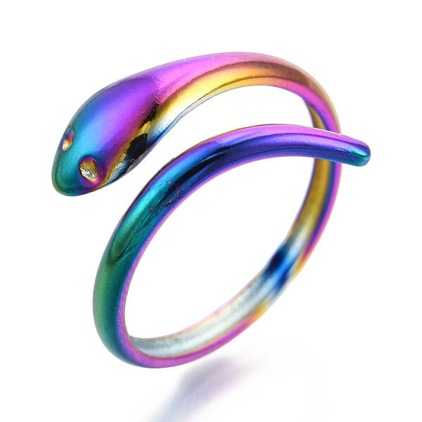 304 Stainless Steel Snake Cuff Ring