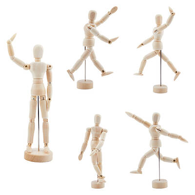 3 Styles Unfinished Blank Wooden Puppet