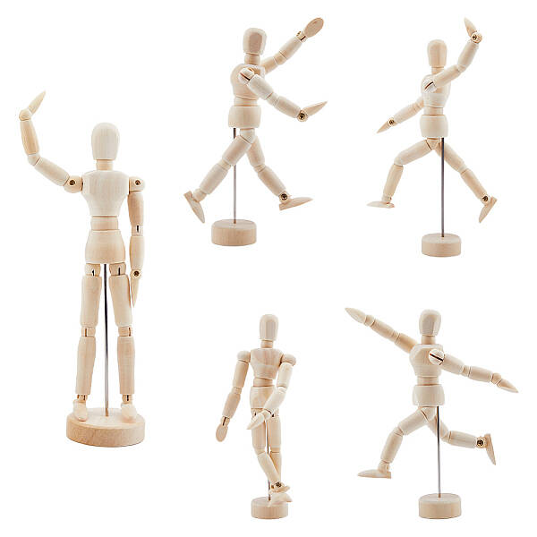 3 Styles Unfinished Blank Wooden Puppet