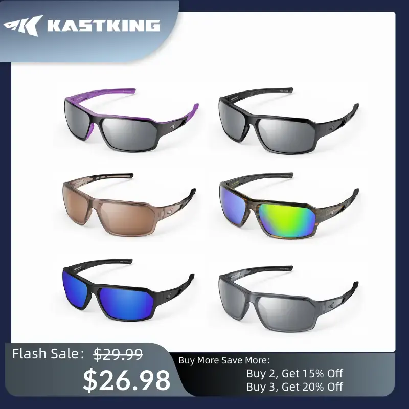 KastKing Chippewa Polarized Fishing Sunglasses UV400 Protection Full Wrap Frame Sports Cycling Sunglasses 1.0mm TAC Lenses Im...