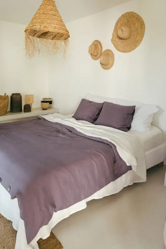 Linen duvet cover in Dusty Lavender | Size: US Queen