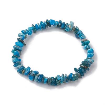 Natural Apatite Chip Beaded Stretch Bracelets